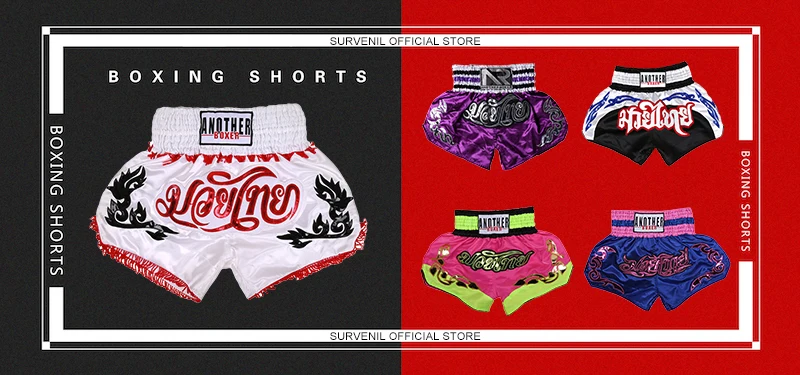 Boxshorts Hochwertige Muay Thai Shorts Männer Frauen Kinder Kampfsport MMA Kleidung Gold Silber Quasten Kampf Kickboxen Shorts – Detail 16