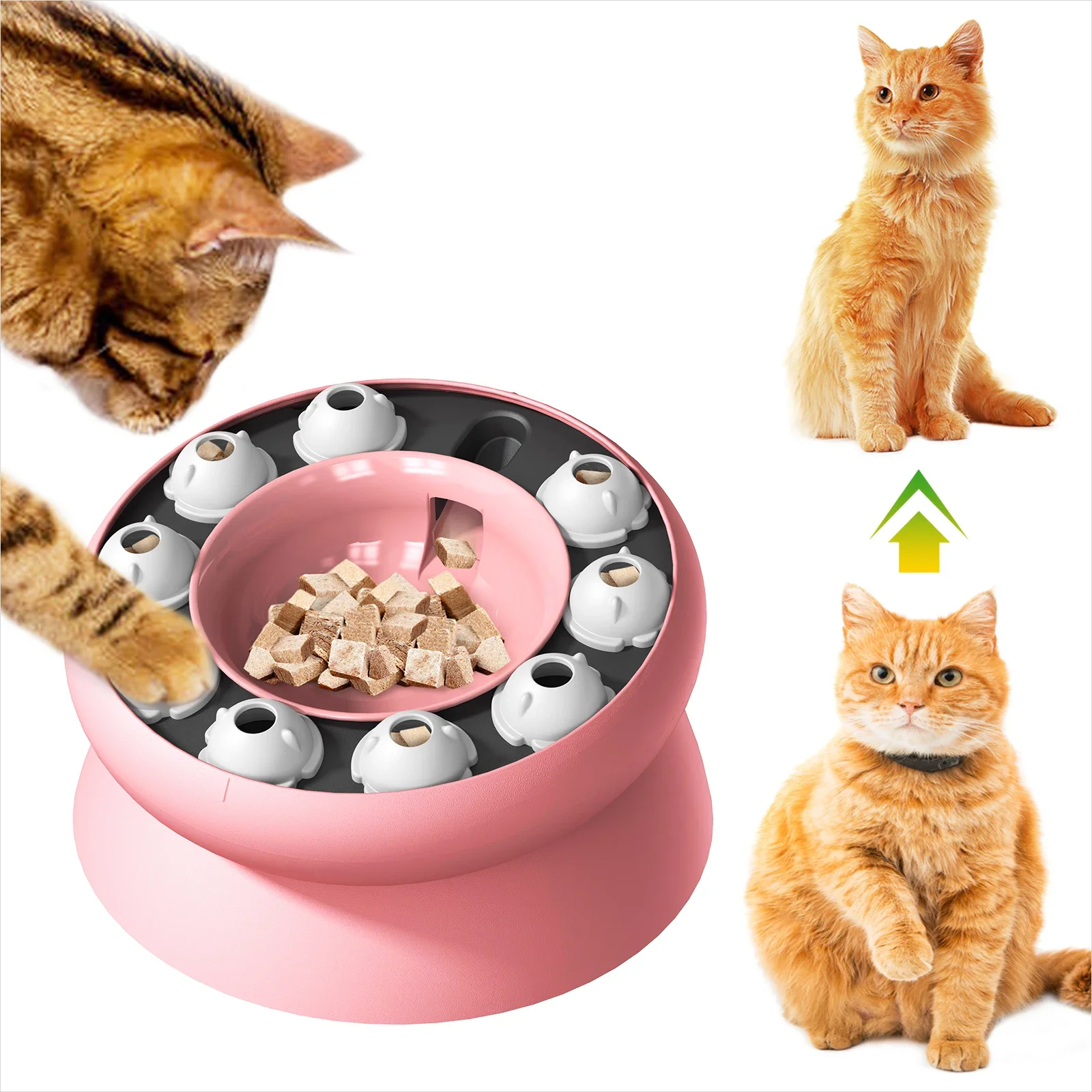 

Cat Toys Slow Feeder Cat Bowl Interactive for Indoor Cats Cat Puzzle Feeder Pet Toy for Aid Pets Digestion & Mental Stimulation