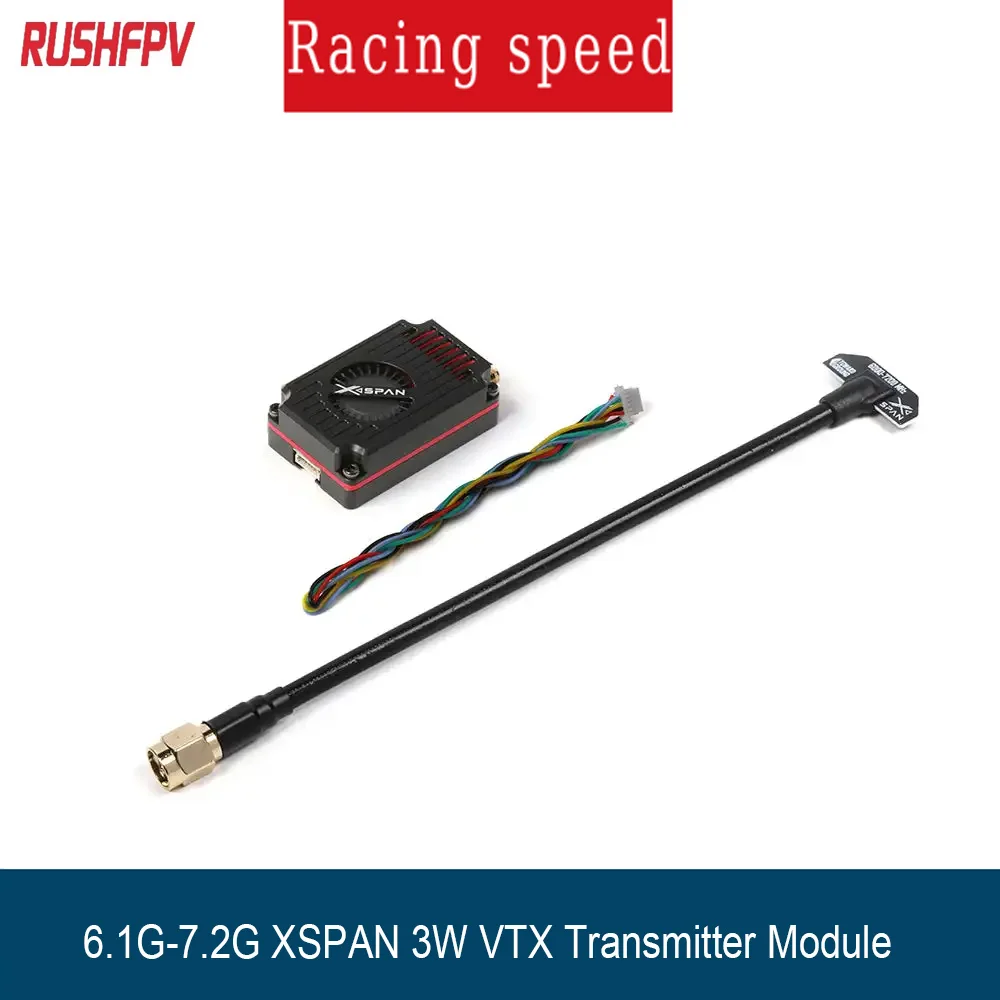 RUSHFPV 6.1G-7.2G XSPAN 3W VTX Transmitter Module Kit Linearly Polarized for Long Range FPV Drone