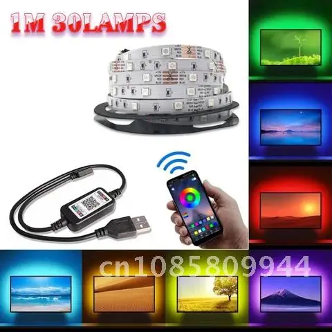 

Flexible LED Lamp Tape Ribbon RGB TV Desktop Screen BackLight Diode Tape Acc LED Strip Light USB Bluetooth RGB 5050 5V RGB Ligh