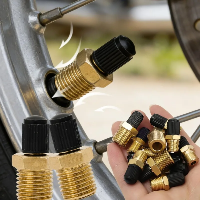 

1/4 NPT 1/8 NPT M10 Air Compressor Tanks Fill Valve Anti-Corrosion Brass Schrader Valve Automobile Tire Valve Core Tire Copper