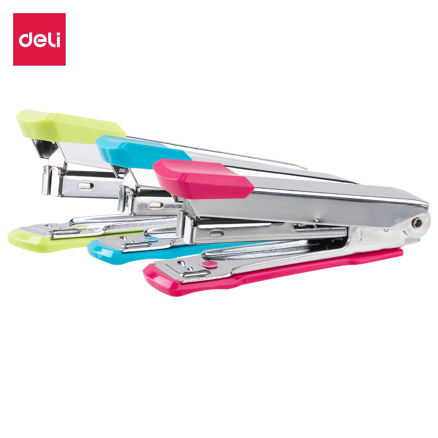 Deli Colorful Mini Stapler NO.10 Metal Effortless Fashion Staplers With Portable Compact Kawaii Stationery Shool Office Supplies