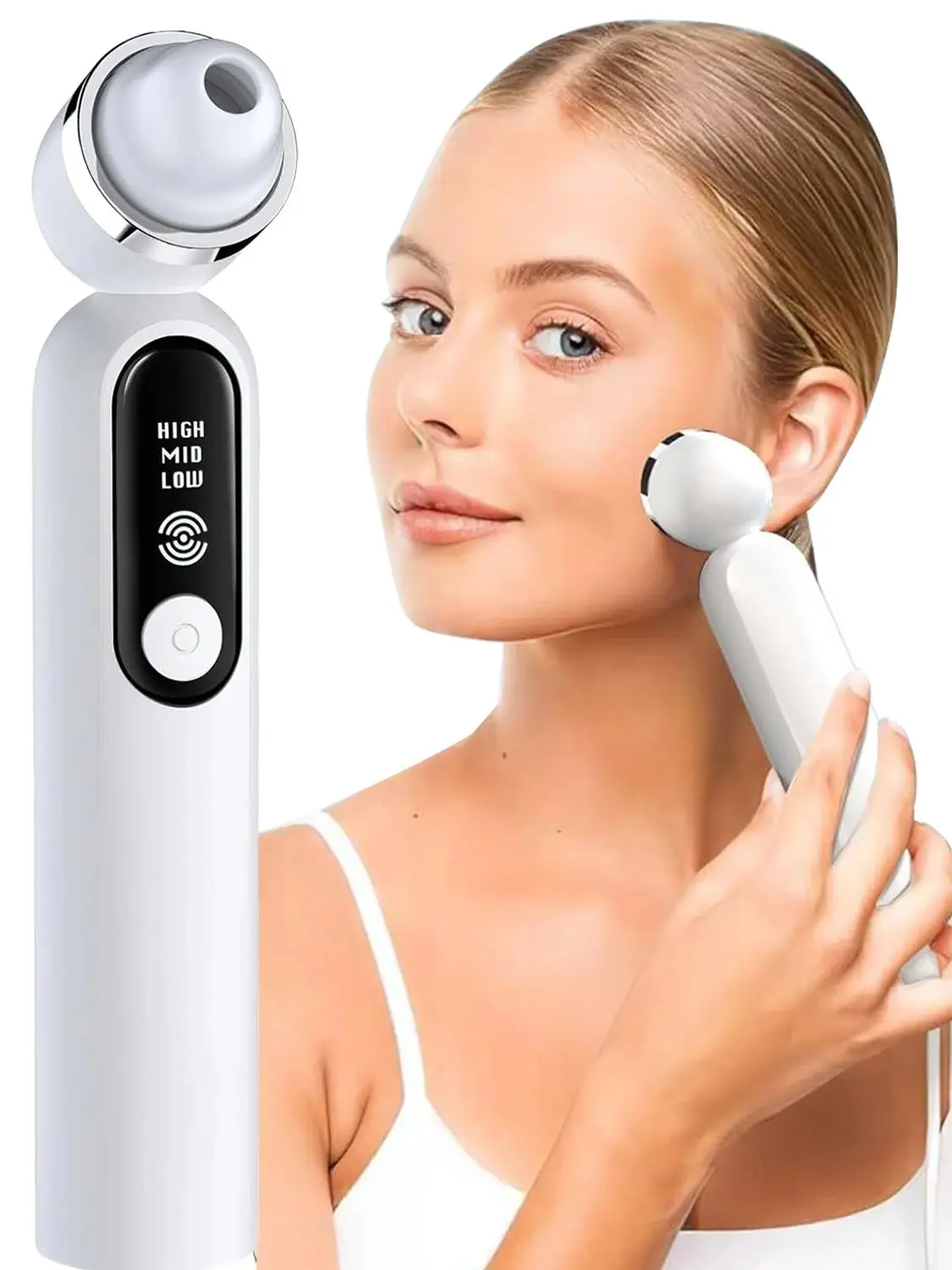 3 Adjustable Modes Blackhead Removal Vacuum, Pore Vacuum USB with Camera, 3 Heads