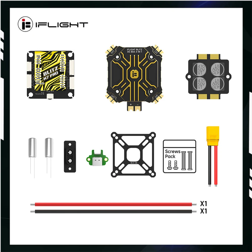 iFlight BLITZ H7 Pro Combo Set with BLITZ E80 Pro 4-IN-1 ESC (With CNC Alum Cover or Without CNC Alum Cover) for FPV Parts