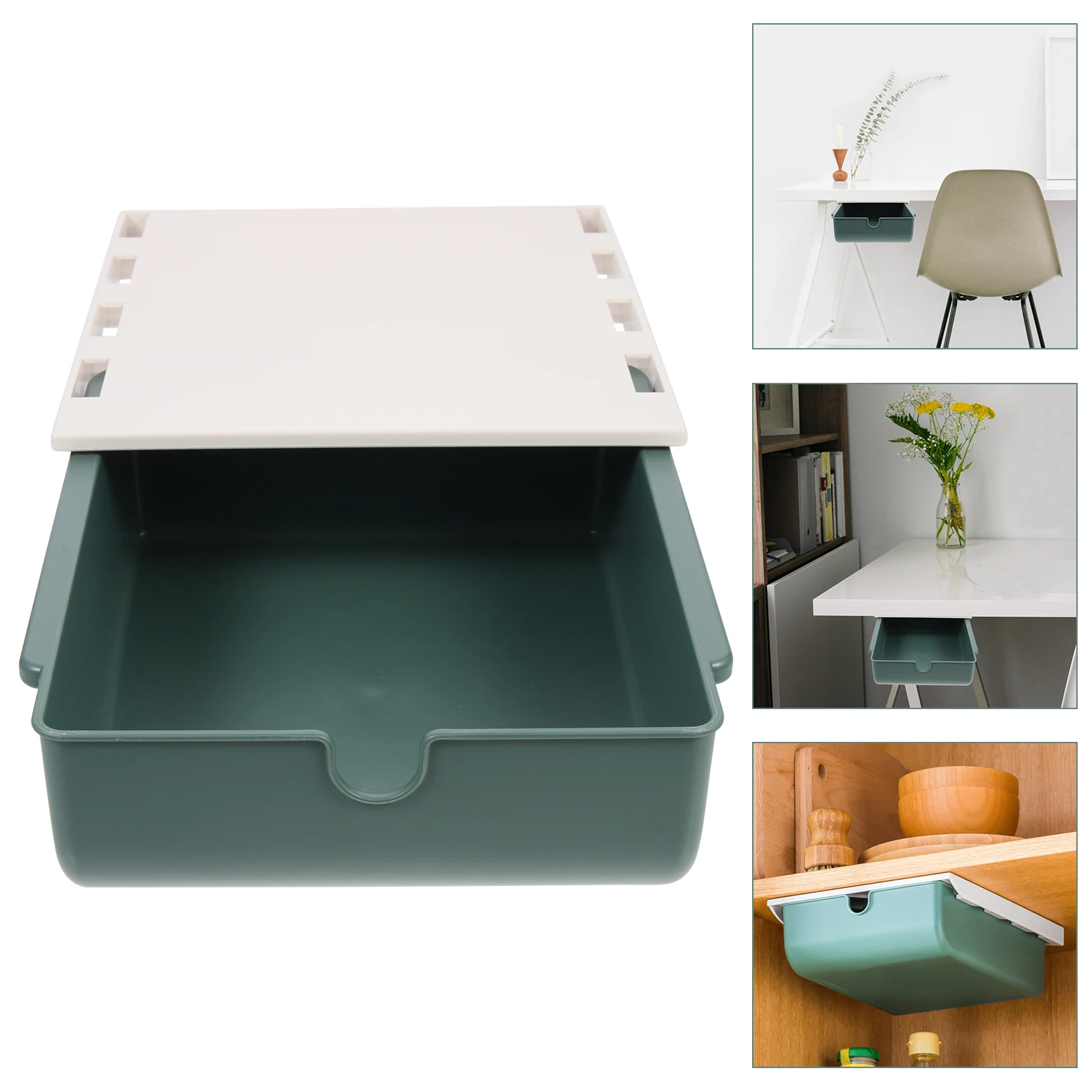 

under Desk Storage Box Drawers Adhesive Holder Organizer for Office Organiser Organizers Accessories Workspace
