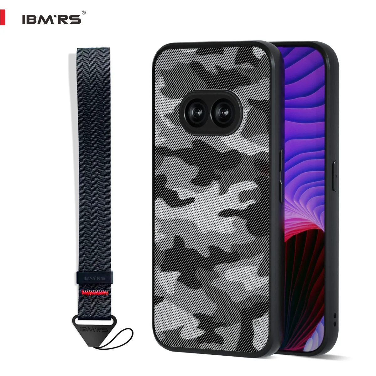 

Unique Style Case for Nothing Phone 2A Plus / 2A, Military Camo Semi-Transparent Cover with Anti-Fingerprint & Wrist Strap