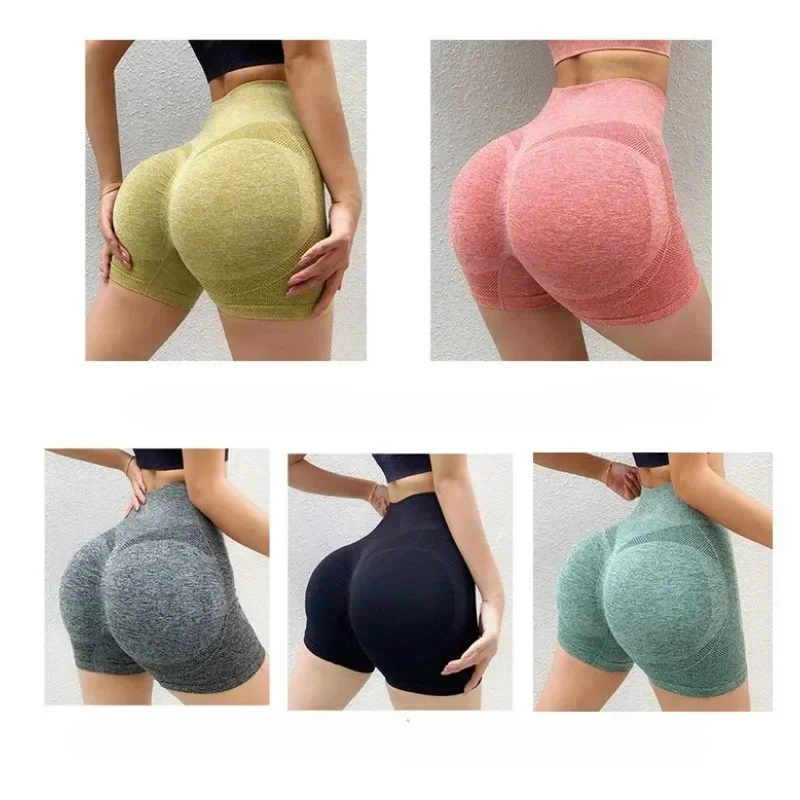 Women Yoga Shorts High Waist Workout Shorts Fitness Yoga Lift Butt Fitness Ladies Yoga Gym Running Short Pants Sportswear