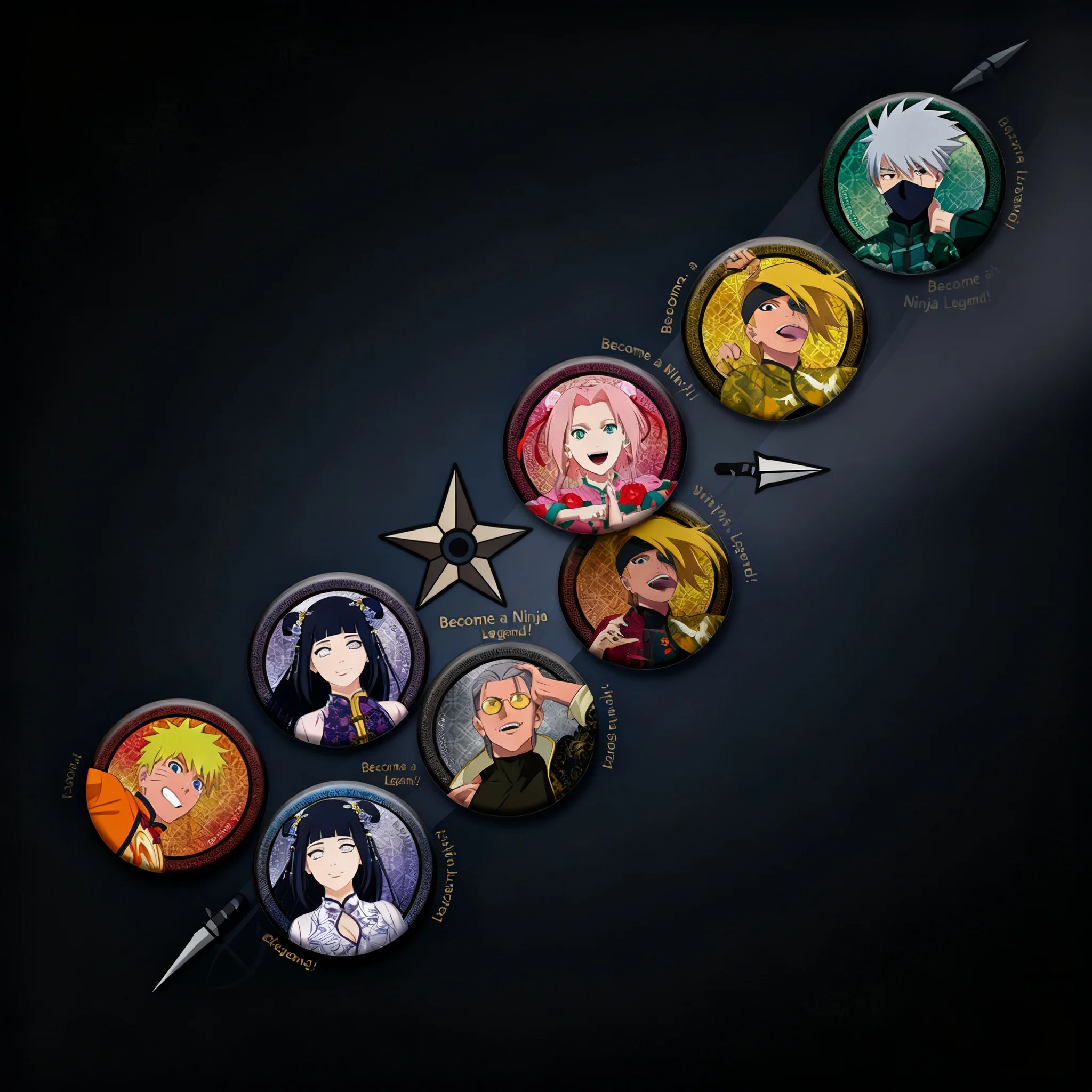

Значок-пин с персонажами аниме Наруто: Какаши Хатаке, Саске Учиха, Наруто Узумаки. Брелок-аксессуар. Сувенирная продукция. Подарок для фанатов коллекционирования и косплея.