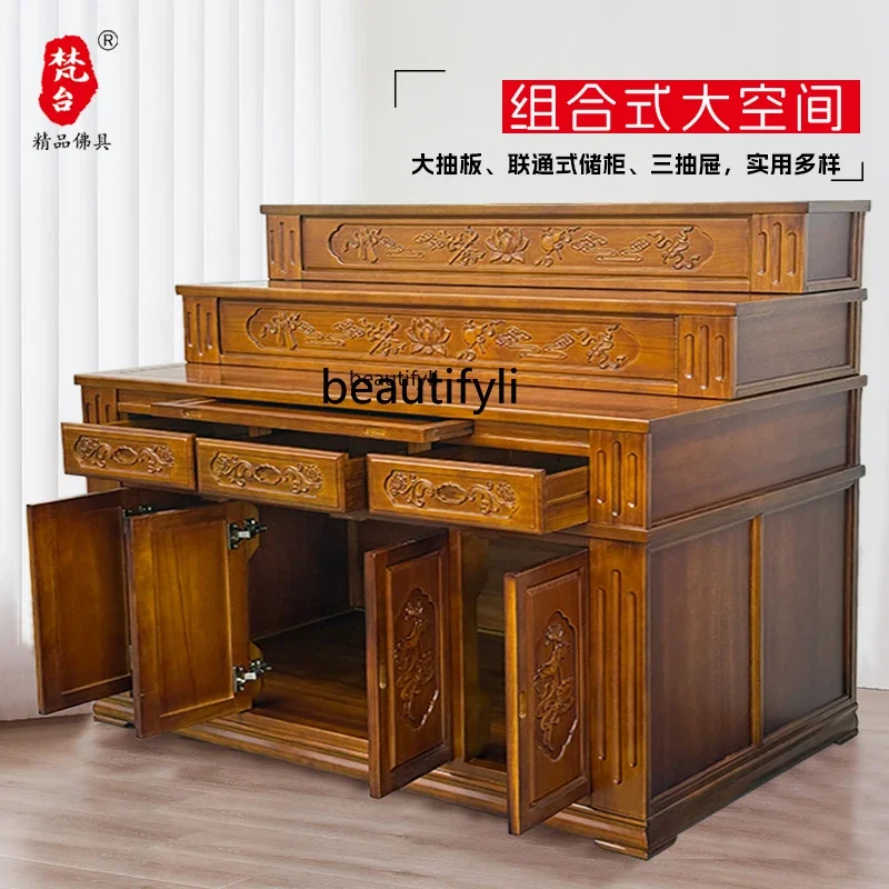

Three-layer offering table, Buddhist platform incense case home Guanyin Buddha statue offering table C56