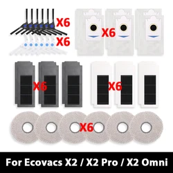 Für ecovacs deebot x2 x2 omni x2 pro dex86 roboter staubsauger ersatzteile seiten bürste hepa filter staubbeutel mop tücher zubehör