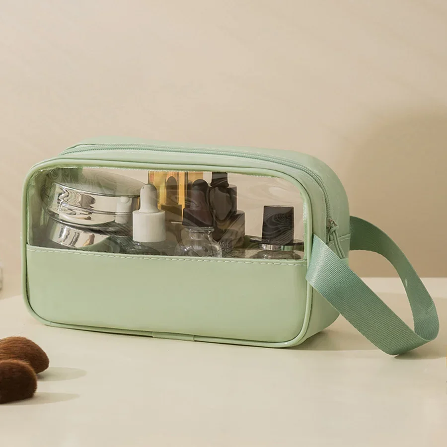 Kulturtasche für Damen und Herren, durchscheinender, wasserdichter Kosmetik-Reise-Organizer für Accessoires und Toilettenartikel – Detail 14
