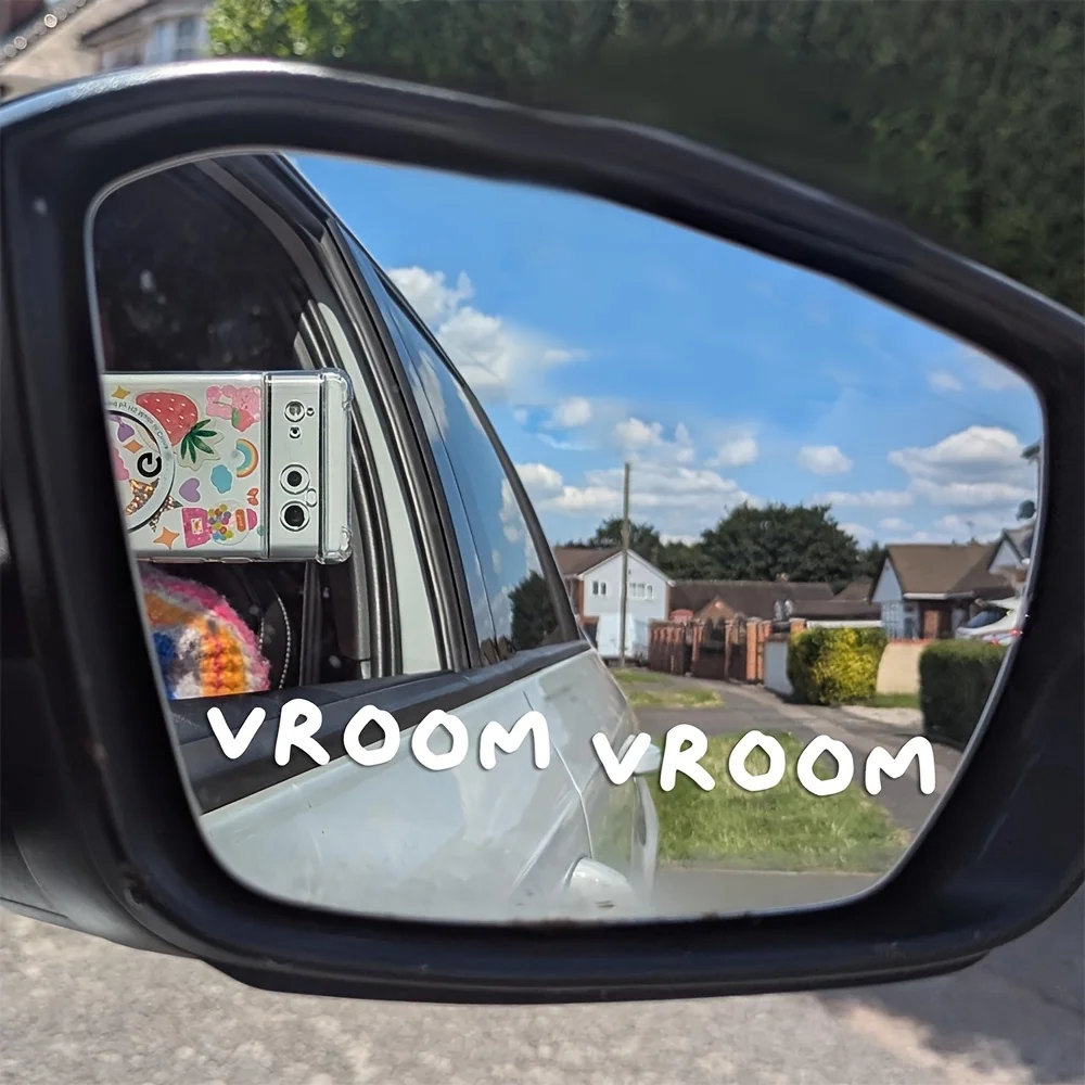 ملصق مرآة السيارة - زخرفة ذاتية اللصق من الفينيل غير اللامع ذاتية اللصق للاستخدام الفردي، مظهر مرآة غير منتظم الشكل للمركبات #4