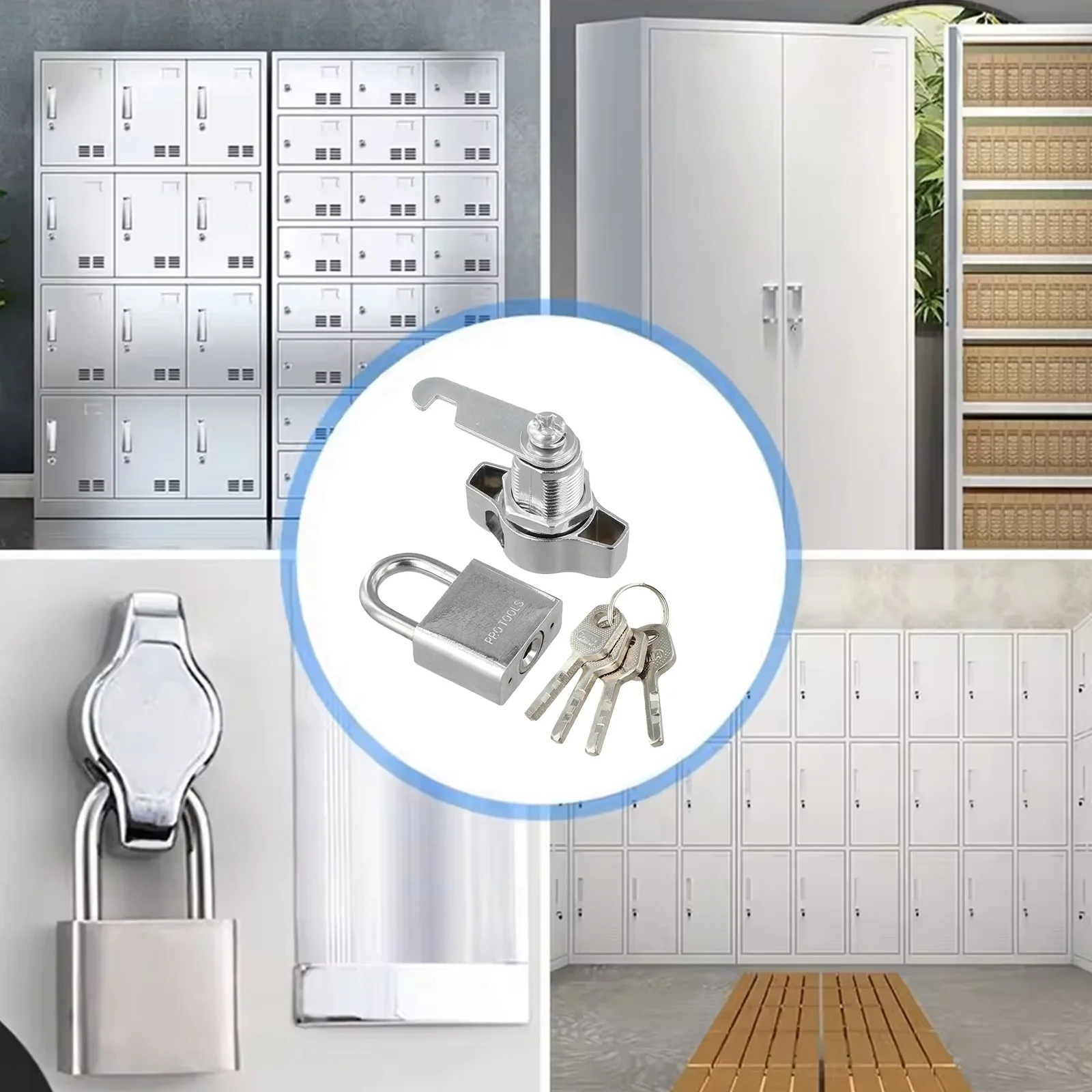 Metal Keyless Cam Lock with Padlock for Cabinet Doors Zinc Alloy Lock Suitable for Mailboxes Vending Machines and ATMs