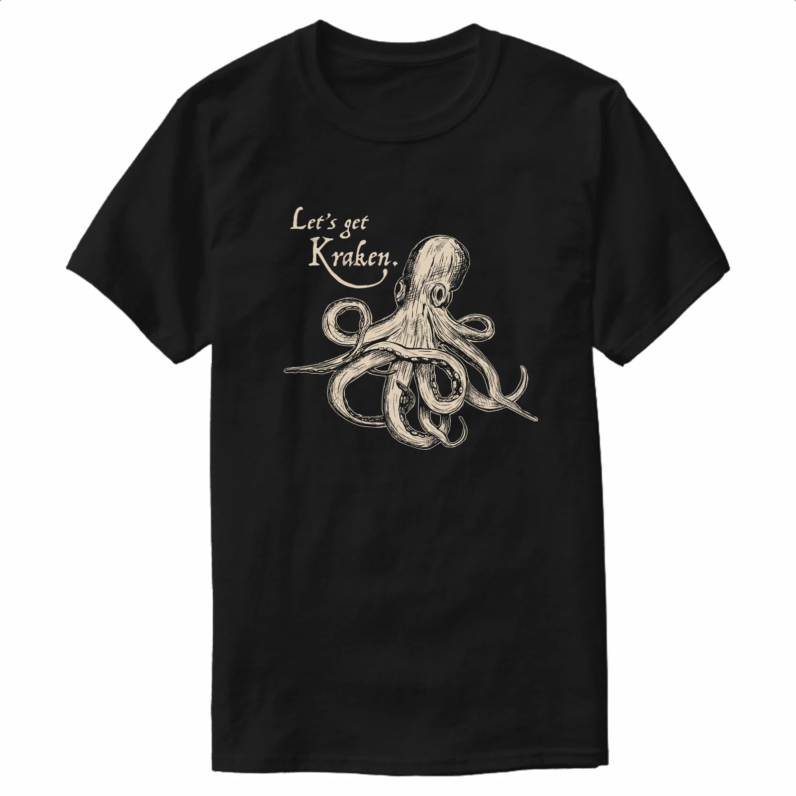 Let's Get Kraken T-Shirt 100% Cotton O-Neck Summer Short Sleeve Casual Mens T-shirt Size S-3XL