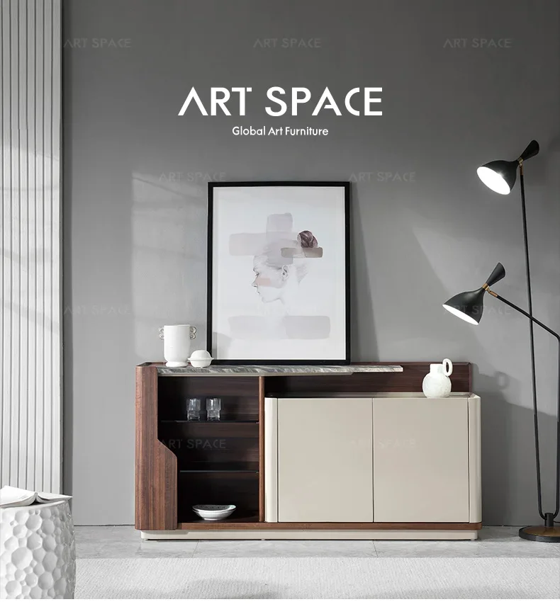 

Italian Minimalist Marble Sideboard Cabinet Modern Minimalist Paint Locker