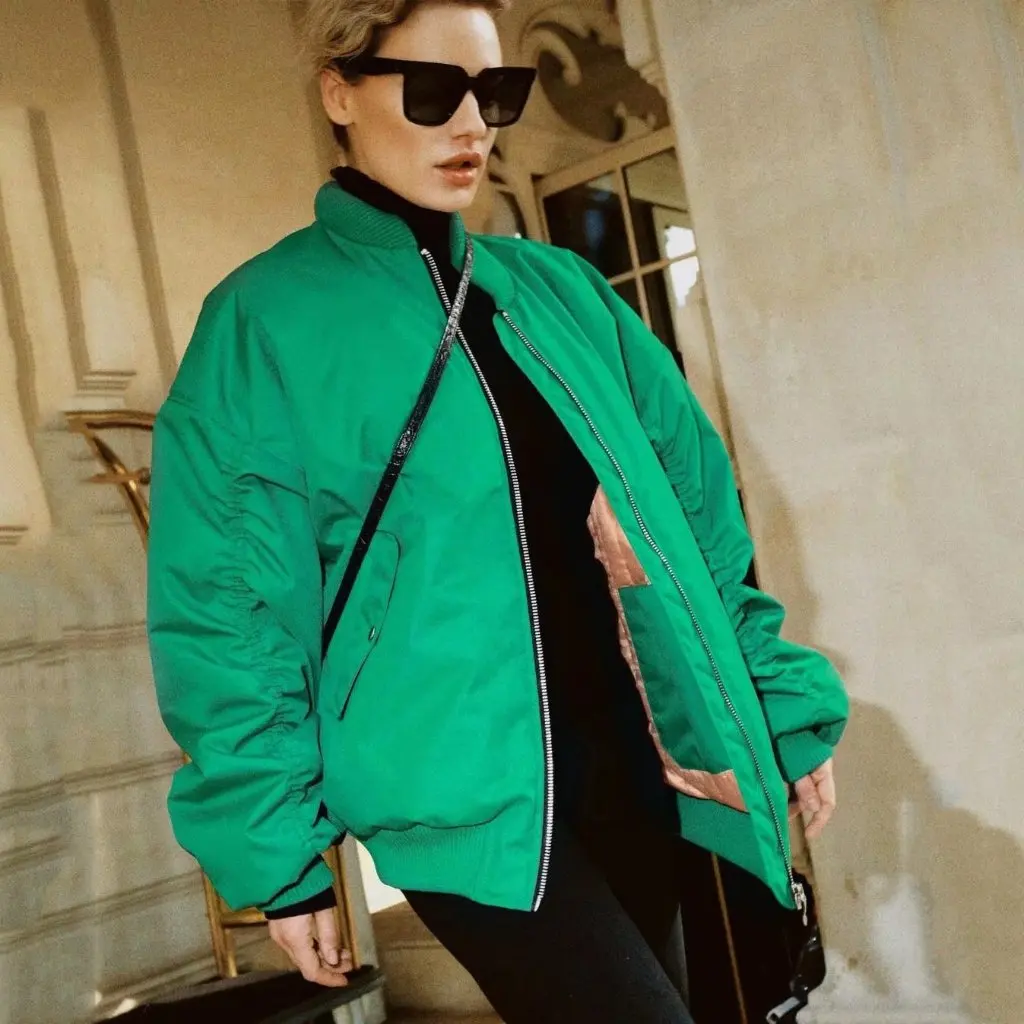 

Women's European American Street Fashion Loose Cotton Jacket Baseball Uniform Style Women's Coat A19518