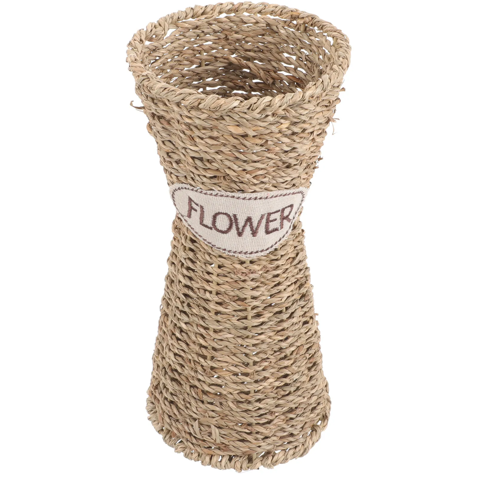 

Rustic Wicker Flower Basket Decorative Vessel Dries Straw Vase Household Retro Implement Natural Color Fine Texture Durability