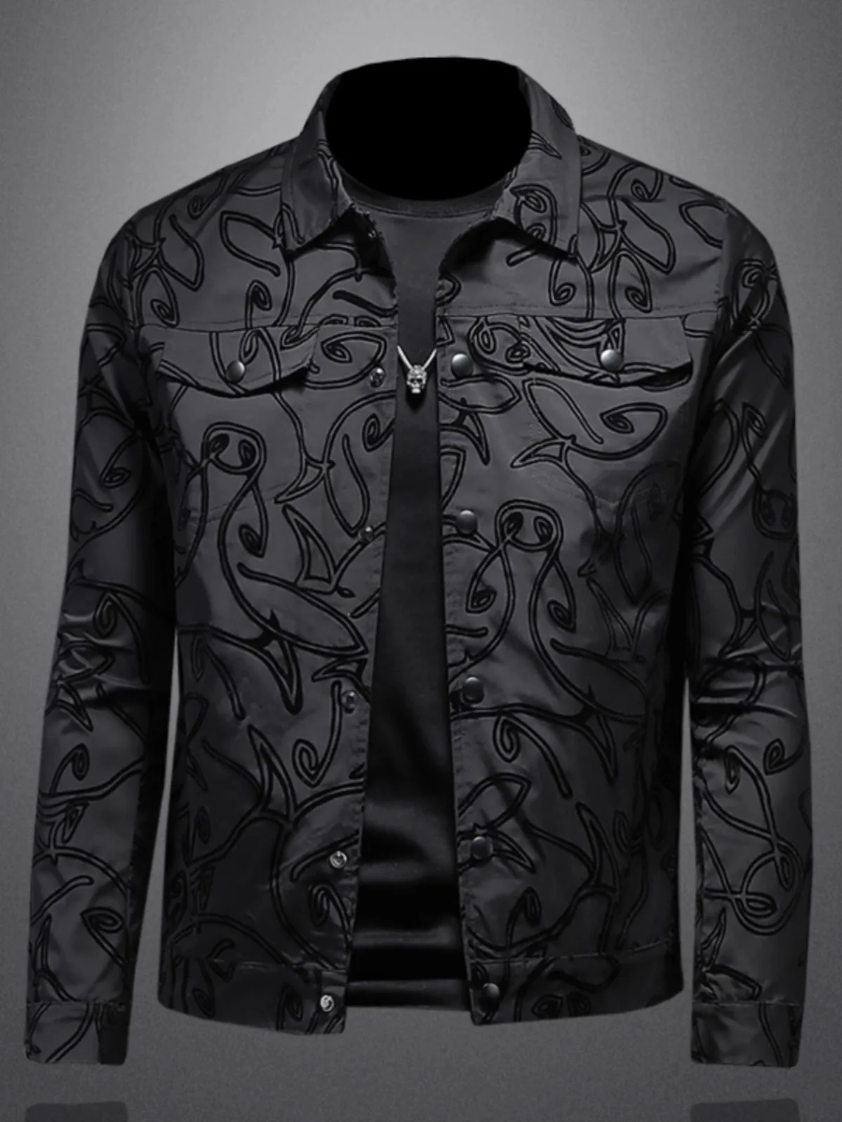 

Осенняя новинка: Мужская повседневная куртка с цветочной вышивкой, воротником-стойкой, приталенного кроя, модная верхняя одежда для молодежи, популярная, из полиэфирного волокна