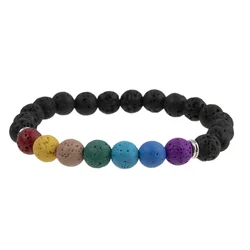 1pcs Classic 7 Chakra Stone Beaded Bracelet Men Volcano Lava Stone Bracelet Yoga Meditation Jewelry Women Gifts
