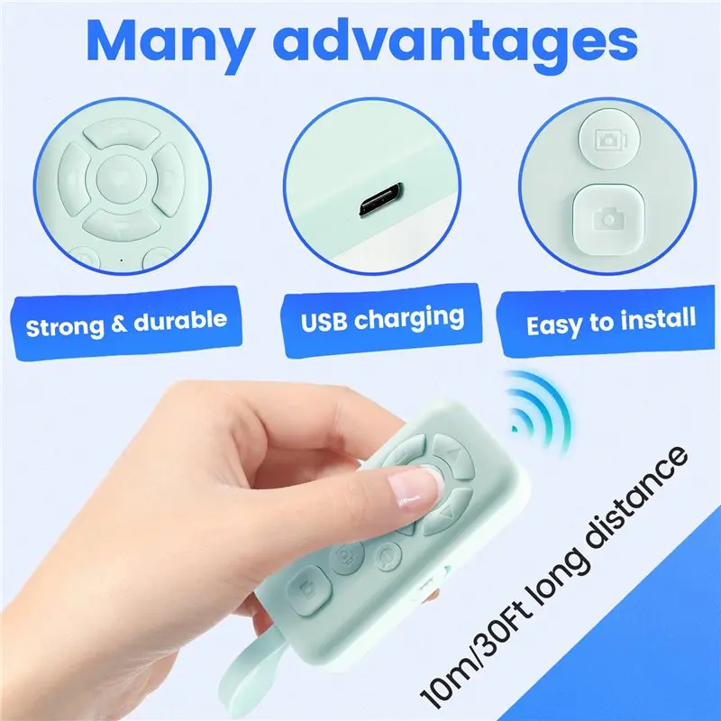 Protable Bluetooth Remote Control Self-Timer Camera Stick Shutter Button Wireless Controller