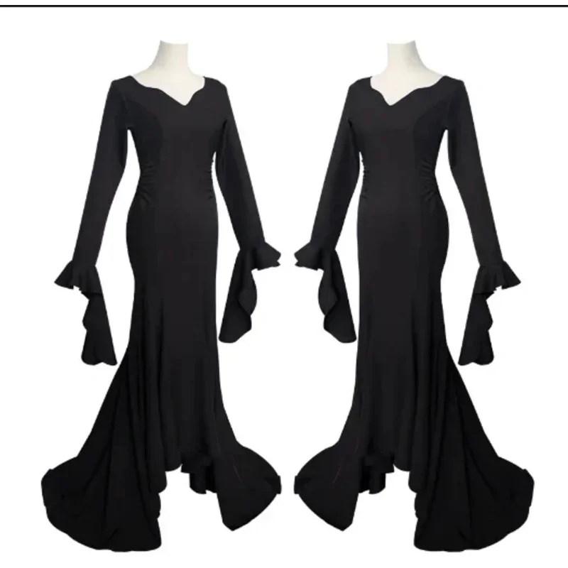 Morticia Addams Cosplay Anime kostium dla kobiet dziewczynki ubierają stroje Halloween karnawał przebranie na imprezę ubrania do odgrywania ról