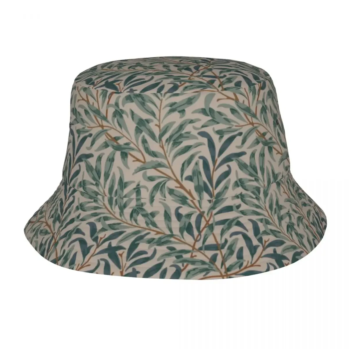 Custom William Morris Vintage Willow Bough Bucket Hats Men Women Floral Textile Pattern Outdoor Sun Summer Fisherman Cap