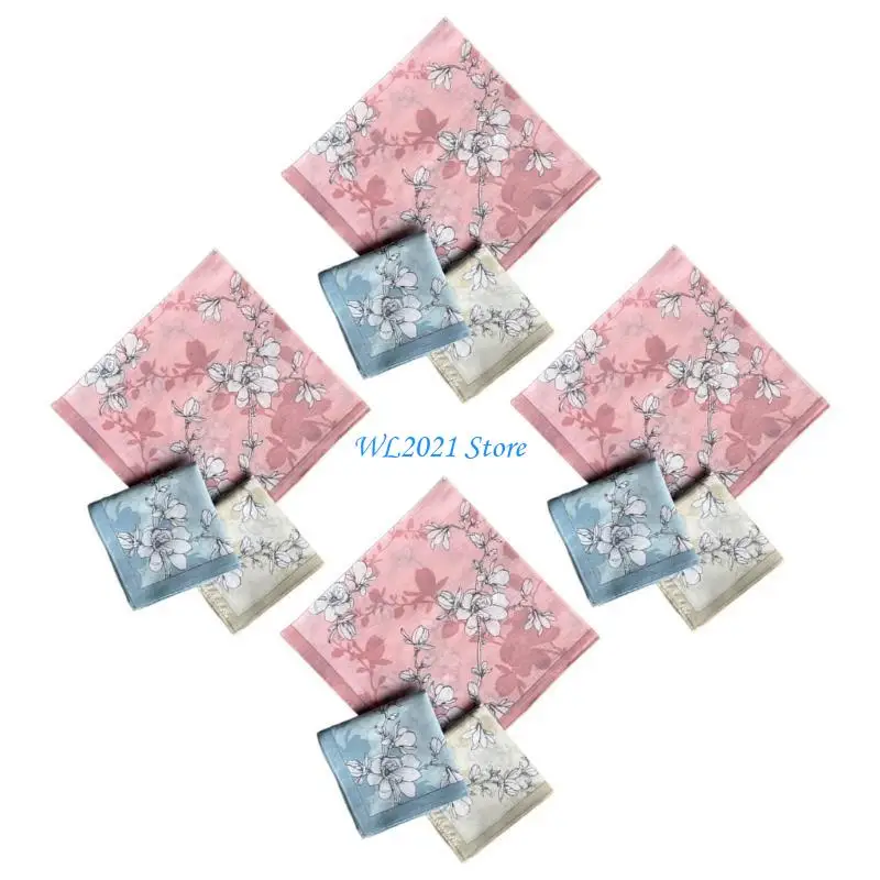 G5GC Floral Pattern Pocket Towel for Sports, Travel, Work, Grooms, Weddings, Prom