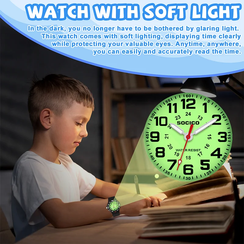 2026 Socico Watch For Kids Boys Sports Waterproof Watches Girls Silicone Digital Watch Casual Childrens Electronic Reloj view 5