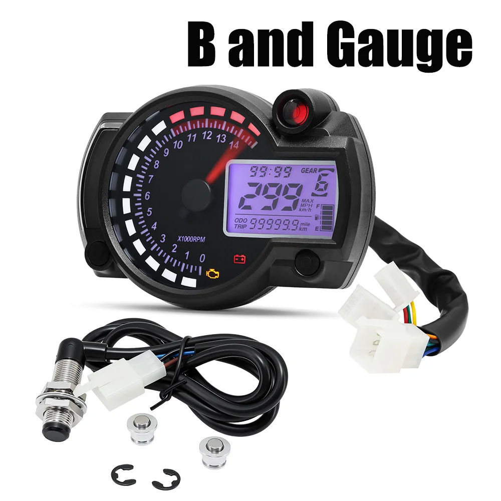 12V 7 Color Backlight Motorcycle Speedometer 0-12000 RPM