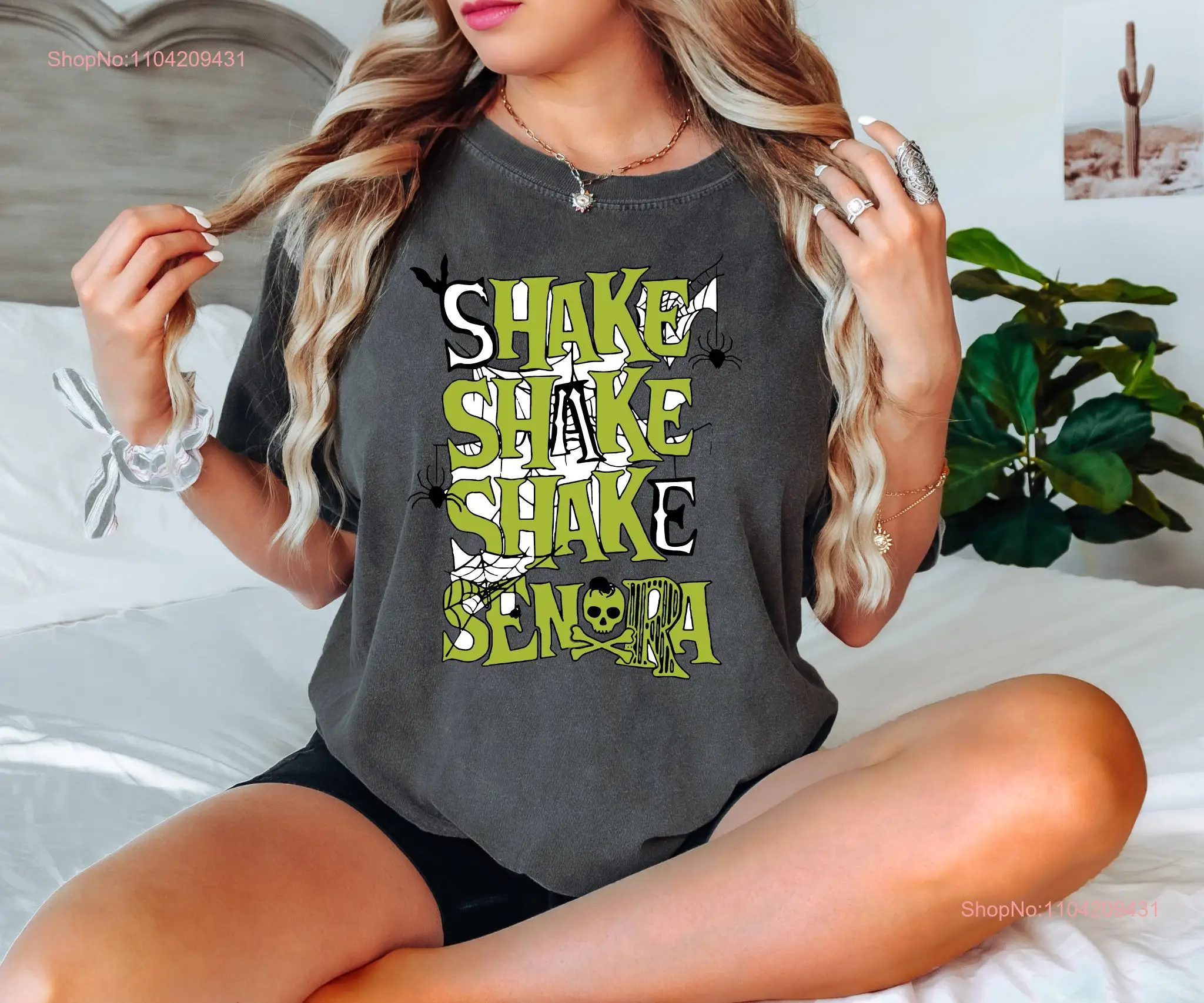 Comfort Colors Shake Senora T Shirt Retro Halloween Funny Movie Women s Spooky Season long or short sleeves