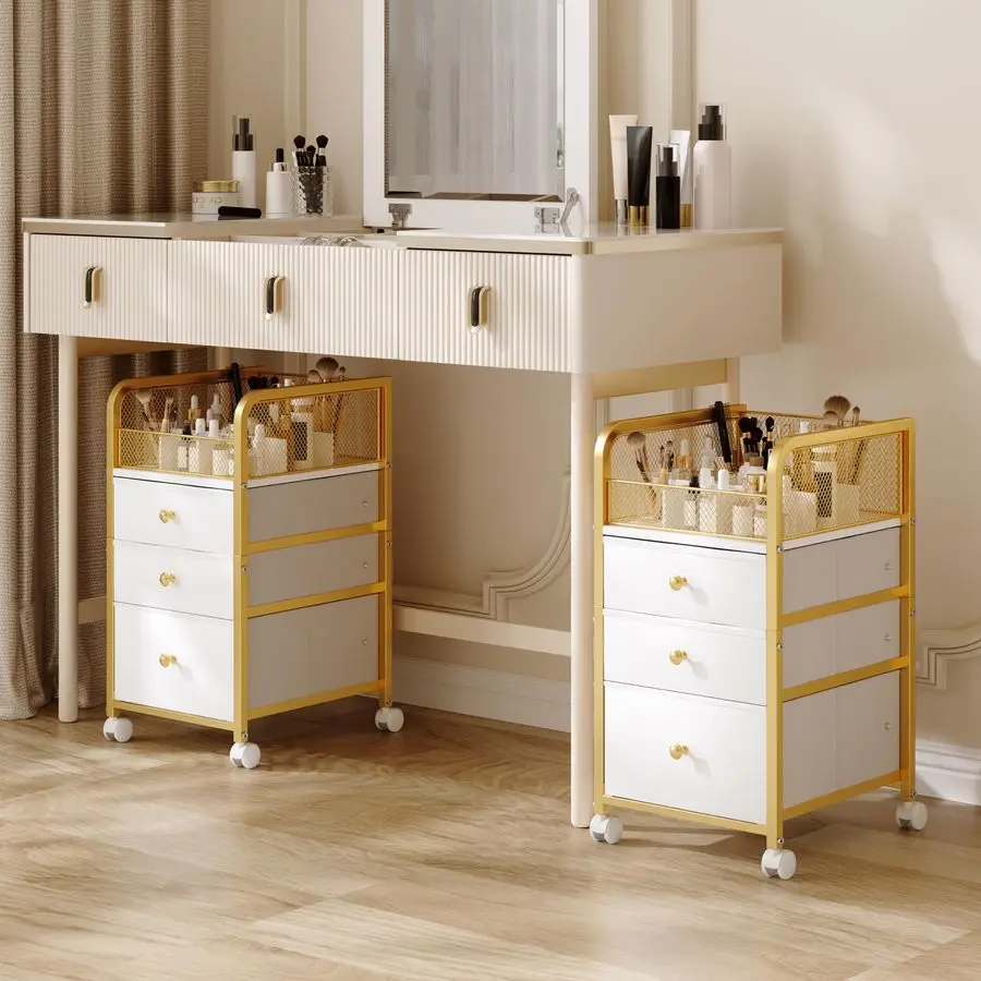 

Makeup Storage Cart, Makeup Organizer Cart with Drawers, Rolling Makeup Bathroom Storage Cart, Cosmetic Vanity Disp Customizable
