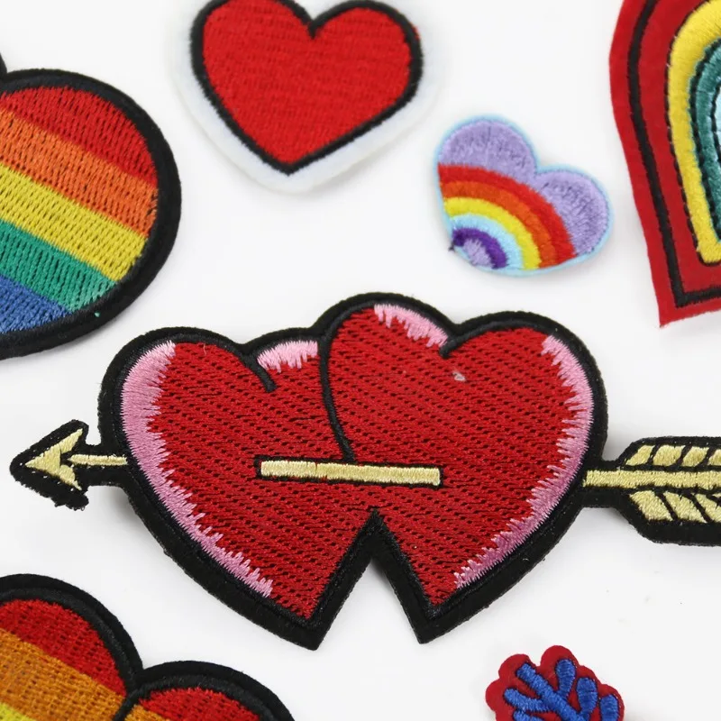 

Factory Direct Sales Spot Stamp Boy Love Letter Love Shape Adhesive Cloth Sticker Children's Clothing Accessories Badge