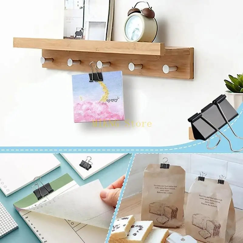 24 stuks roestvrij staal opvouwbare clip bestand papierklemmen metalen staart clip verkoop