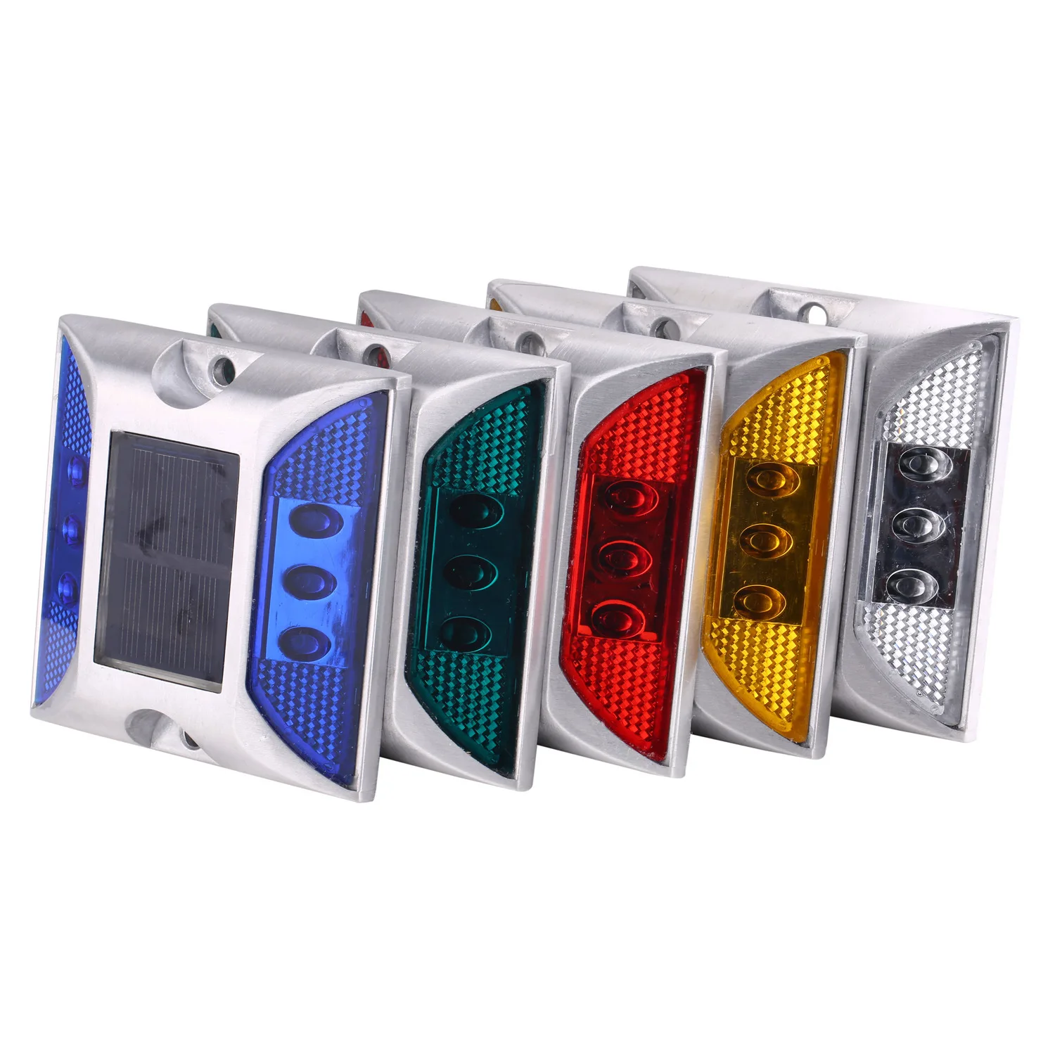 KOOJN-Luz Solar Piscando, Vermelho e Azul, Spike Dual Color, Superfície da Estrada, Luz Enterrada de Alta Velocidade, Cerca, Luz Traseira do Caminhão, Anti Traseira