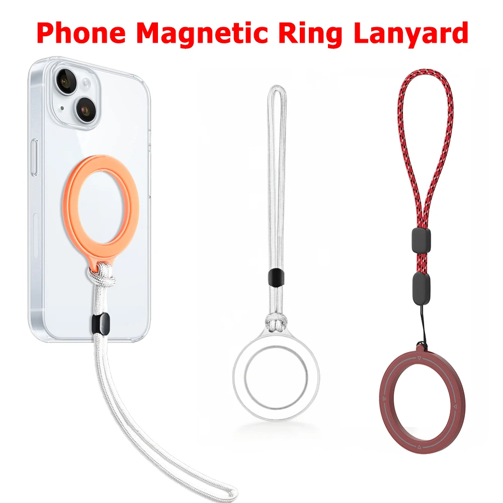 

Ремешок для мобильного телефона Magsafe с магнитным кольцом, ремешок для iPhone 17, 16, 15, Samsung Xiaomi, несколько вариантов цвета