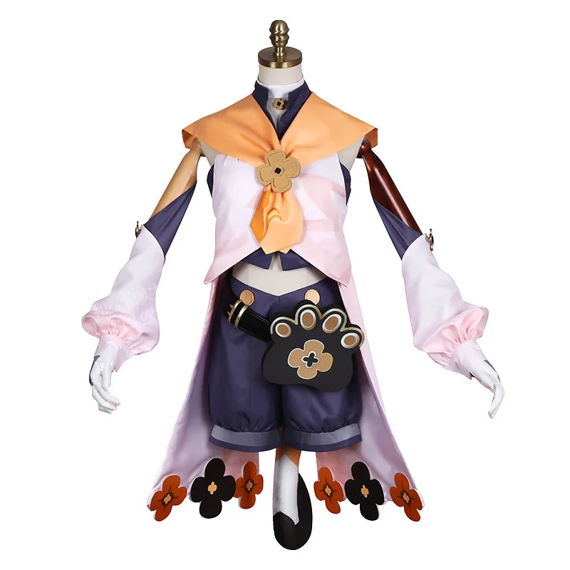 Costume de Cosplay de jeu Genshin Impact Dinoa, uniforme de fille, haut et pantalon, perruque rose Anime, Costumes de fête d'halloween, accessoires Costume