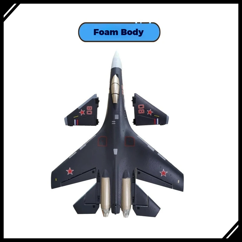 QF009 RC 비행기 SU35 4채널 원격 조종 제트 고정익 키트 LED 라이트 서보 프로펠러 모터 폼 바디 조립 부품 장난감