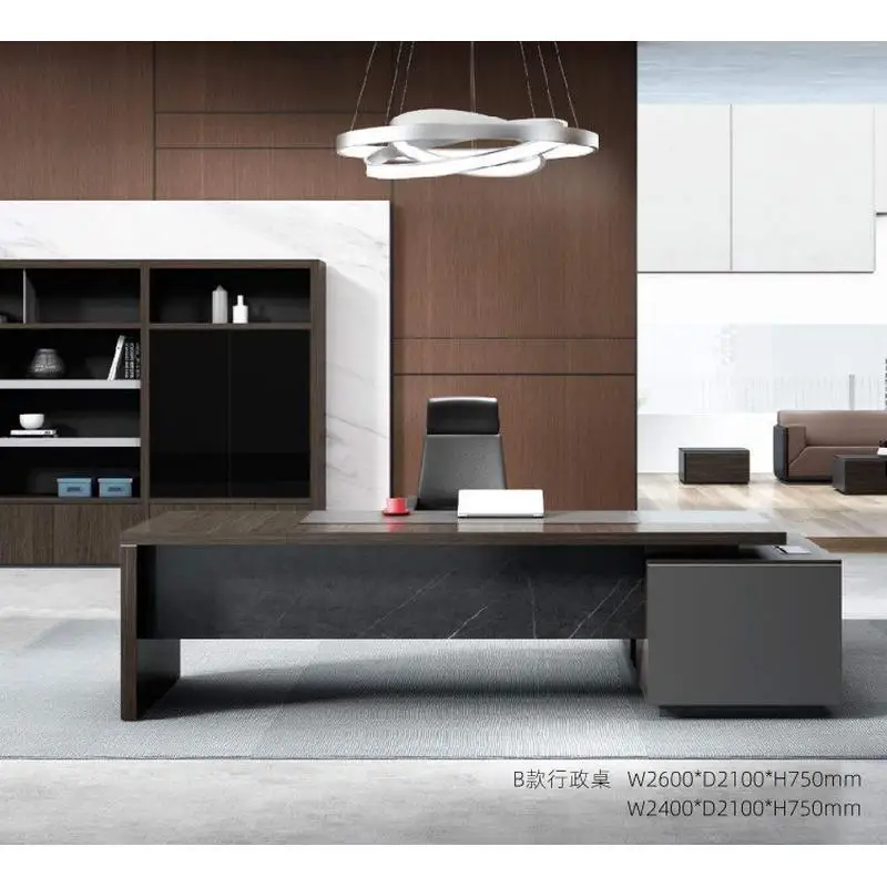 

Офисная мебель, современный минималистский офис, письменный стол и стулья.