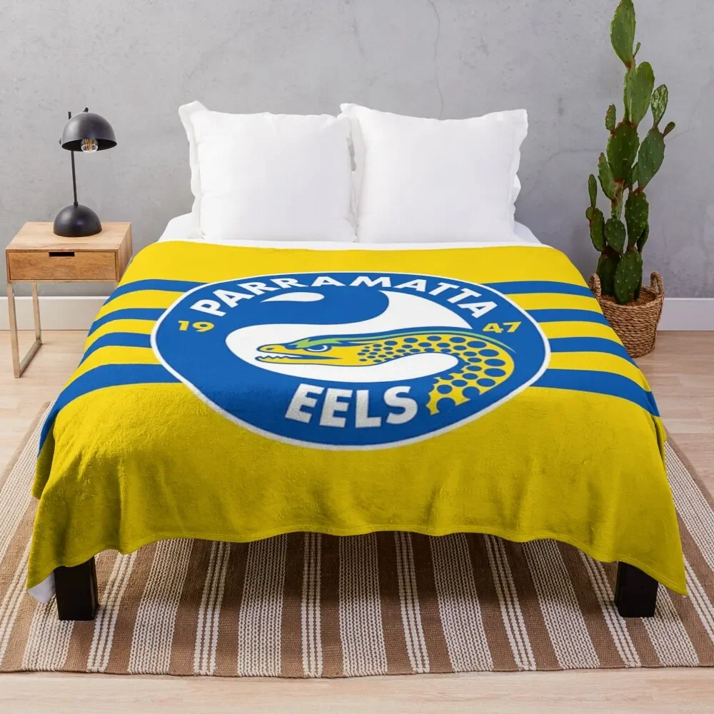 Parramatta Eels Throw Blanket Warm Decorative Beds Furrys Blankets