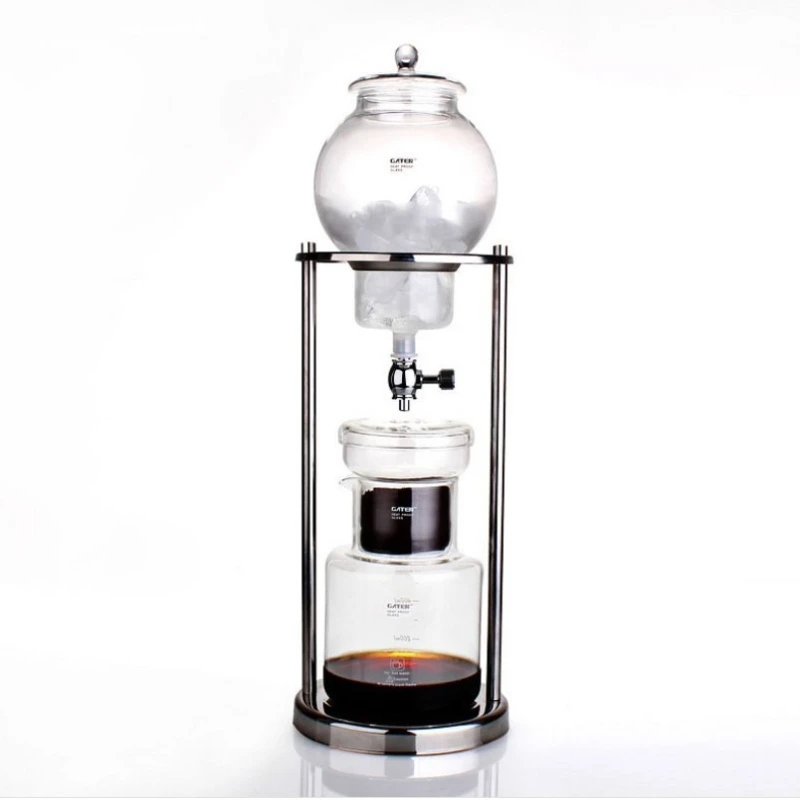 

Ice drop pot Stainless steel ice brewed coffee set 5-8 people drip glass coffee pot Household