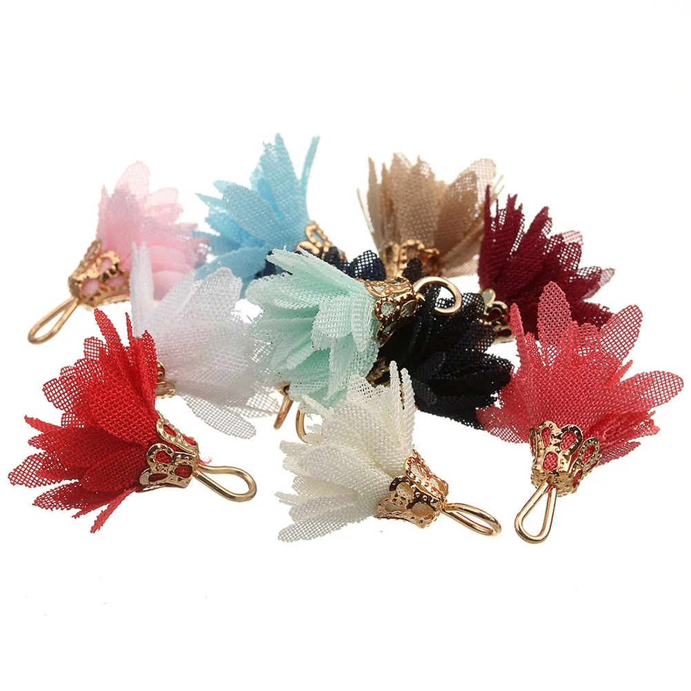 

20 Pcs Small Tassels Crafting Accessories Charms Making Flower Hanging Ornament Petal Design Jewelry DIY Pendant