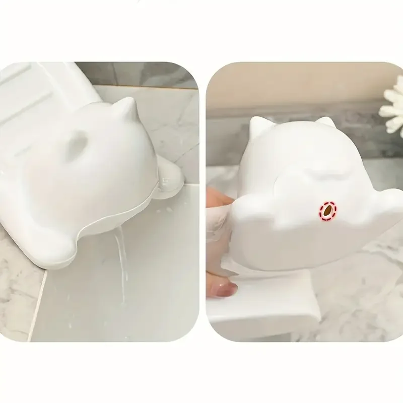

Drain Cartoon Cat Plastic Soap Box Household Bathroom Creative Portable Soap Dishes Cute Soap Box Storage Rack Bathroom