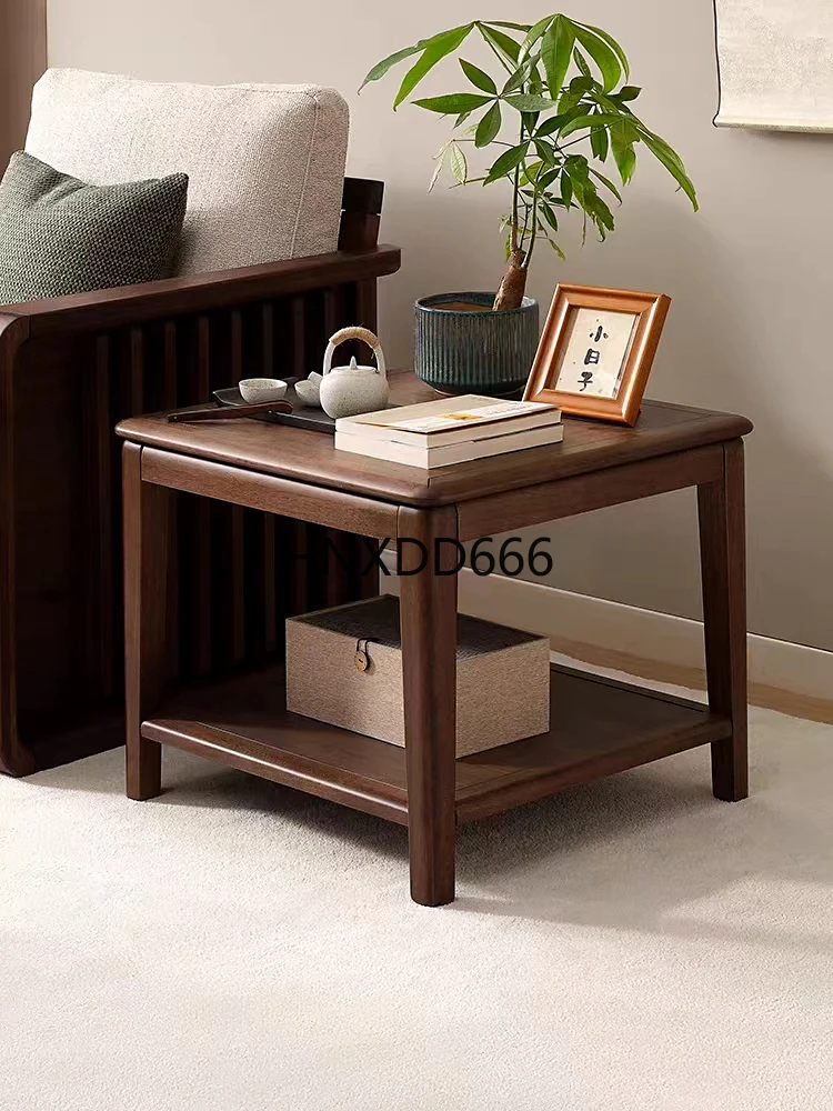 

Black walnut double-layer storage square corner