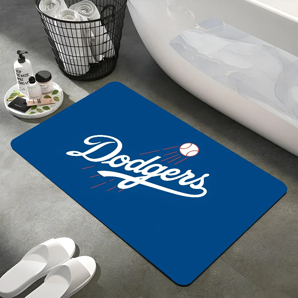 1PC L-Los-Angeles-Dodgers Floor Mat Home Bedroom Kitchen Non-slip Floor Rug, Absorbent Anti-fouling Door Mats