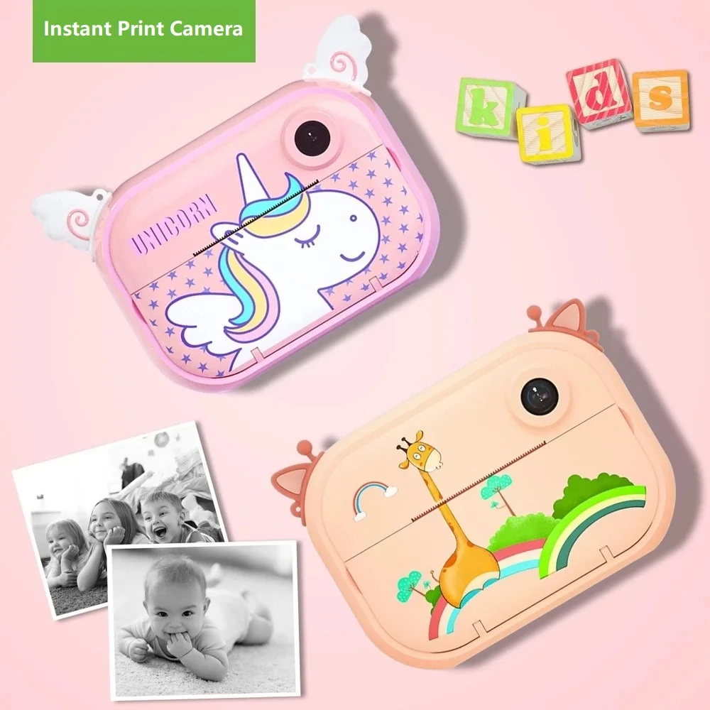 Kids Video Photo Camera With Print 1080P Children's Instant Print Camera Toys For Kid Girl Birthday Gift Instantane Print Camera