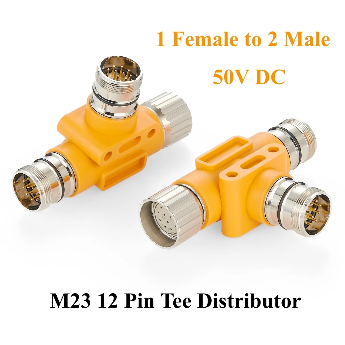 

M23 TAP Tee Splitter 12 Pin 1 Female to 2 Male T Distributor M23 Circular Connector for Profibus & Interbus Module Power Supply