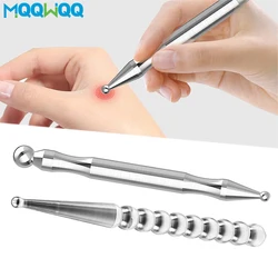 Stainless Steel Manual Acupuncture Pen Trigger Point Massager Deep Tissue Massage Tool for Body Meridian Pain Relief Health Care