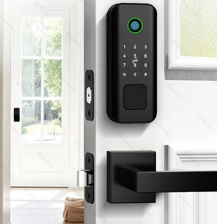 Rechargeable 2500mAh lithium battery Smart Lock tuya Wi-Fi deadbolt Digital Lock with Biometrics Numeric Password app For home