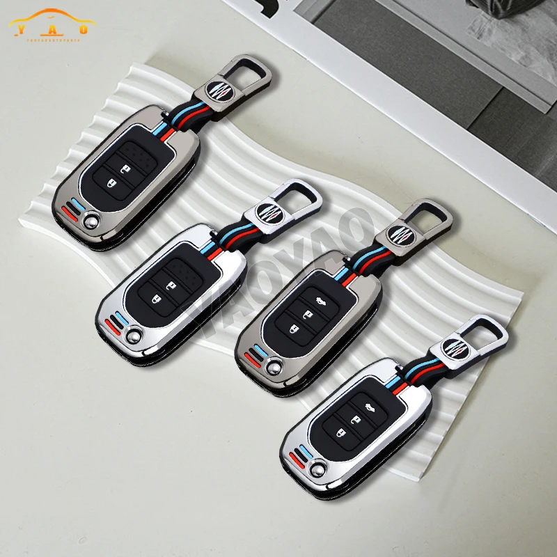 

2024 New Zinc Alloy Metal Car Key Case Cover Shell For Honda Civic Accord City Odyssey CR-V XR-V HR-V Vezel Jade Jazz Crider Pro