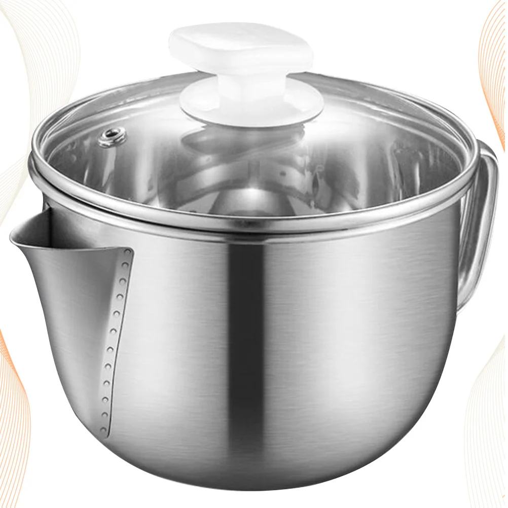 

1000Ml Stainless Steel Oil Soup Strainer Bowl With Lid Sieve For Grease Filter Separator Soup Skimmer Kitchen Restaurant Bar Use